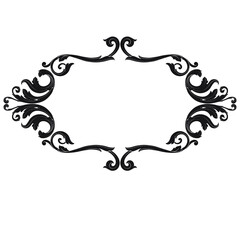Vintage Ornament Element in baroque style with filigree and floral engrave the best situated for create frame, border, banner. It's hand drawn foliage swirl like victorian or damask design arabesque.