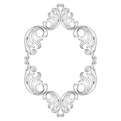 Vintage Ornament Element in baroque style with filigree and floral engrave the best situated for create frame, border, banner. It's hand drawn foliage swirl like victorian or damask design arabesque.