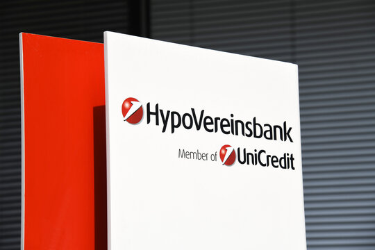 Munich, Bavaria / Germany - June 21, 2019: Headquarters of HypoVereinsbank in Munich, Germany - HVB is the fifth-largest of the German financial institutions