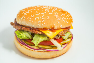 hamburger on a white background