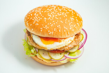 hamburger on a plate