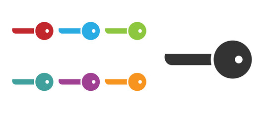 Black Key icon isolated on white background. Set icons colorful. Vector Illustration.