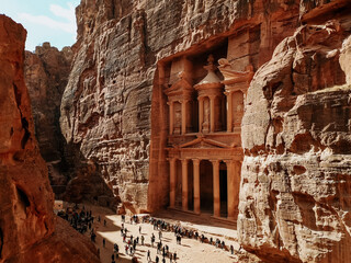 petra, cave temple in historic city
