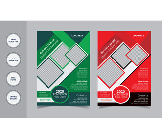 School Flyer &amp; Poster Template 
vector Design Template.