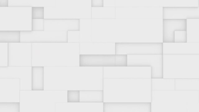 Abstract animation of blank white squares variation in size. 4K Seamless loop