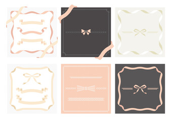 シンプル リボン フレーム 素材 セット