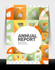 Business flyer annual report, circle and triangle shapes modern design