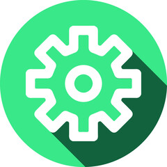 gear icon vector illustration long shadow