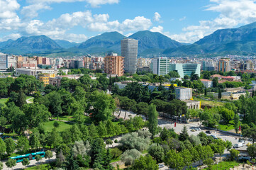 Fototapeta na wymiar View over Tirana, Tirana, Albania