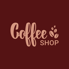 Logo template for a coffee shop or cafe. Emblems, badges, stickers. Elements of design. Hand lettering.