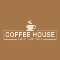 Logo template for a coffee shop, restaurant or cafe. Emblems, badges, stickers, banners. Coffee design elements.