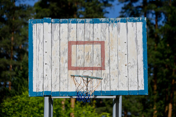 A basketball hoop and back board texture