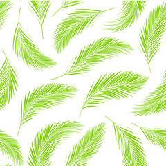 Fototapeta na wymiar Seamless pattern with palm branch. Hawaiian shirt with palm leaf pattern. Vector