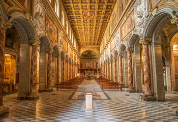 Rome, Italy - home of the Vatican and main center of Catholicism, Rome displays dozens of historical, wonderful churches. Here in particular the San Marco Evangelista basilica