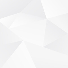 White and grey geometric abstract polygon background vector illustration.