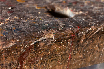 Old wooden Furniture drilled in by Wood-worms