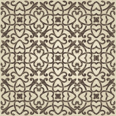 Fototapeta na wymiar Oriental vector pattern with arabesques and floral elements. Traditional classic ornament. Vintage pattern with arabesques.