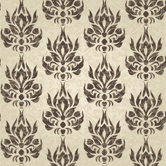 Oriental vector pattern with arabesques and floral elements. Traditional classic ornament. Vintage  pattern with arabesques.
