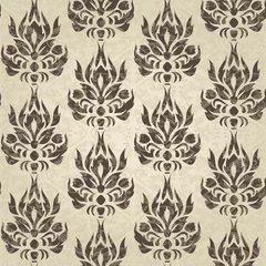 Rolgordijnen Oriental vector pattern with arabesques and floral elements. Traditional classic ornament. Vintage  pattern with arabesques. © ychty