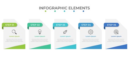 Presentation business infographic template with 5 options. Vector illustration.