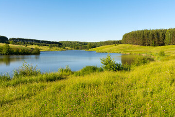 view of the reservoir on the Serezha river in the Nizhny Novgorod region