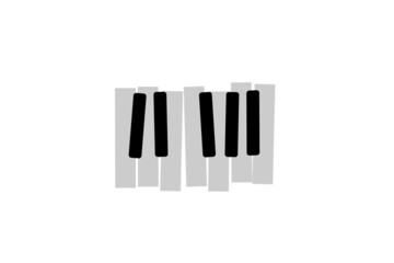 Piano keys isolated on white vector icon illustration.