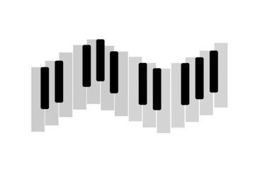 Piano keyboard vector icon illustration isolated on white. 