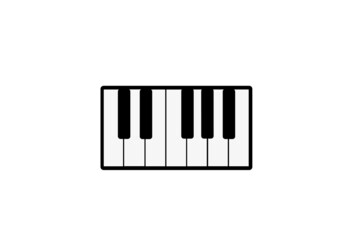 Piano keys isolated on white vector icon illustration.