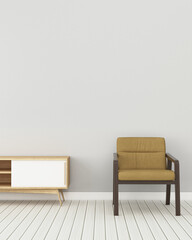 scandinavian interior of living room with chair and table. -3d rendering