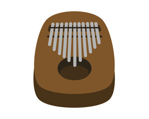 kalimba ( Mbira or thumb piano ) vector cartoon icon illustration. African musical instrument.
