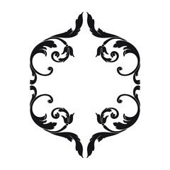 Vintage Ornament Element in baroque style with filigree and floral engrave the best situated for create frame, border, banner. It's hand drawn foliage swirl like victorian or damask design arabesque.