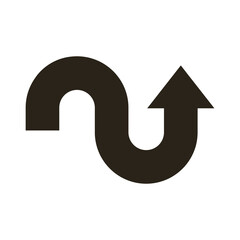 arrow curves silhouette style icon