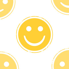 Happy smile icon with grunge outline effect vector design