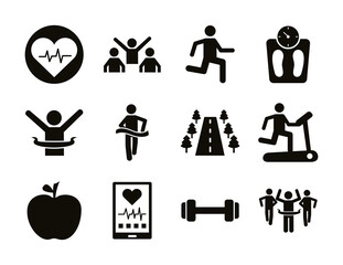 bundle of runners and tracks set icons
