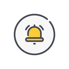 Notification color line icon. Bell vector outline colorful sign.