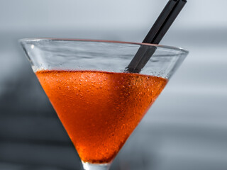 Close up of red cocktail
