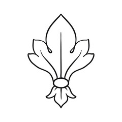 Vintage Ornament Element in baroque style with filigree and floral engrave the best situated for create frame, border, banner. It's hand drawn foliage swirl like victorian or damask design arabesque.