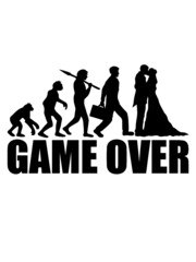 Hochzeit Game Over Liebe Frau schön Logo 