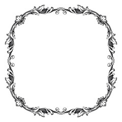 Vintage Ornament Element in baroque style with filigree and floral engrave the best situated for create frame, border, banner. It's hand drawn foliage swirl like victorian or damask design arabesque.