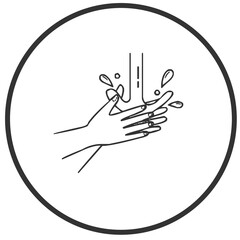 Wash hand with soap and water icon vector illustration