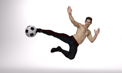 3D Render: A portrait of a young man as a soccer player © Tritons