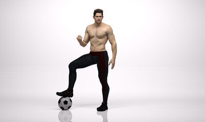 3D Render: A portrait of a young man as a soccer player © Tritons
