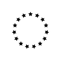 Circle Star Border Icon Vector Template Illustration Design