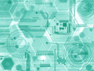 Abstract geometric shape technology digital hi tech concept white background