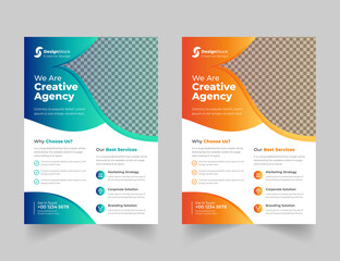 Corporate Business Flyer poster pamphlet brochure cover design layout background, two colors scheme,vector template in A4 size - Vector
