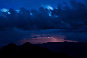 Lightning in Pedraforca Mountain, Barcelona, Spain