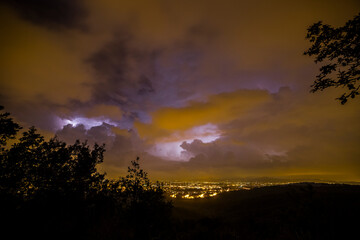 Naklejka na ściany i meble Lightning in Sabadell, Barcelona, Spain