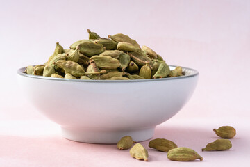 Green Cardamom Pods in a Bowl