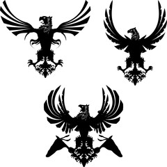 heraldic eagle set collection in vector format