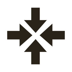 multidirectional arrows silhouette style icon
